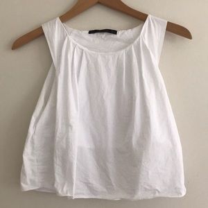 Zara Trafaluc White Cotton Crop Top